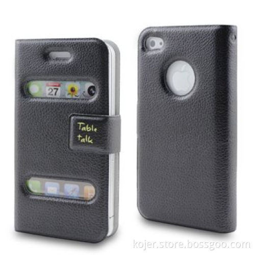 Leather Case for Apple's iPhone 4/4S, with Notebook Design, Available in Various Colors
